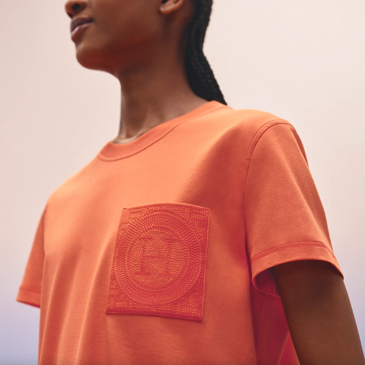 100% AUTH NWT HERMES T SHIRT DRESS ORANGE VIF SIZE 36 SS23 COLLECTION - SOLDOUT