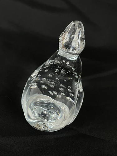 Vintage Controlled Bubbles Clear Art Glass Duck Figurine Paper Weight 2.5in” - Picture 4 of 7