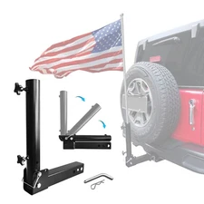Foldable Standard 2 in Hitch Mount Flag Pole Flagpole Holder fit for Truck SUV
