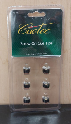 NEW! Cuetec SCREW-ON CUE TIPS 6-Pack Pool Billiards replacement NEW OLD STOCK