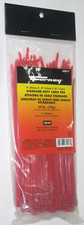 Forney 62017 Standard 8" Red Cable Ties Nylon 50 lb w 2" Bundle Cap 100pk