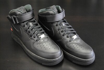 [FZ8784-001] NEW MEN'S NIKE X SUPREME AIR FORCE 1 MID BLACK BLACK SP6