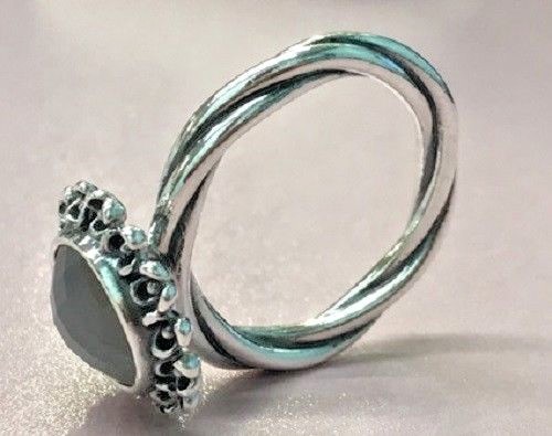 PANDORA | FLORAL ELEGANCE GREY MOONSTONE RING ✪NEW✪ 190850MSG RETIRED RARE 925 - Picture 5 of 11