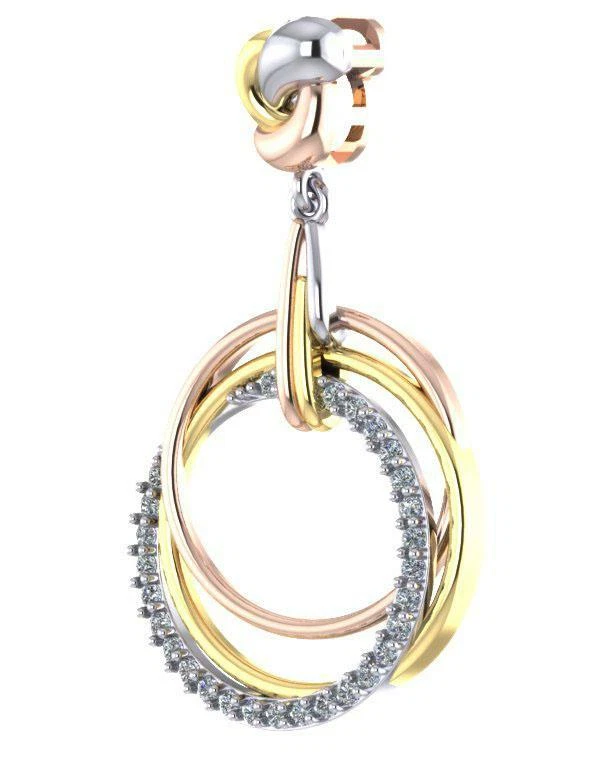 Circle Pendant Necklace 0.30 Ct I1 G Real Diamond 1.30'' Two-Tone Gold Appraisal - Image 2 of 4