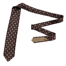 Italo Ferretti Tie Men's Black Ornament 100% Silk Necktie Handmade In Italy