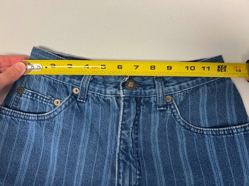 Express Vintage High Rise Mom Shorts Donna 24" Vita Made in USA Righe Blu - Foto 14 di 17