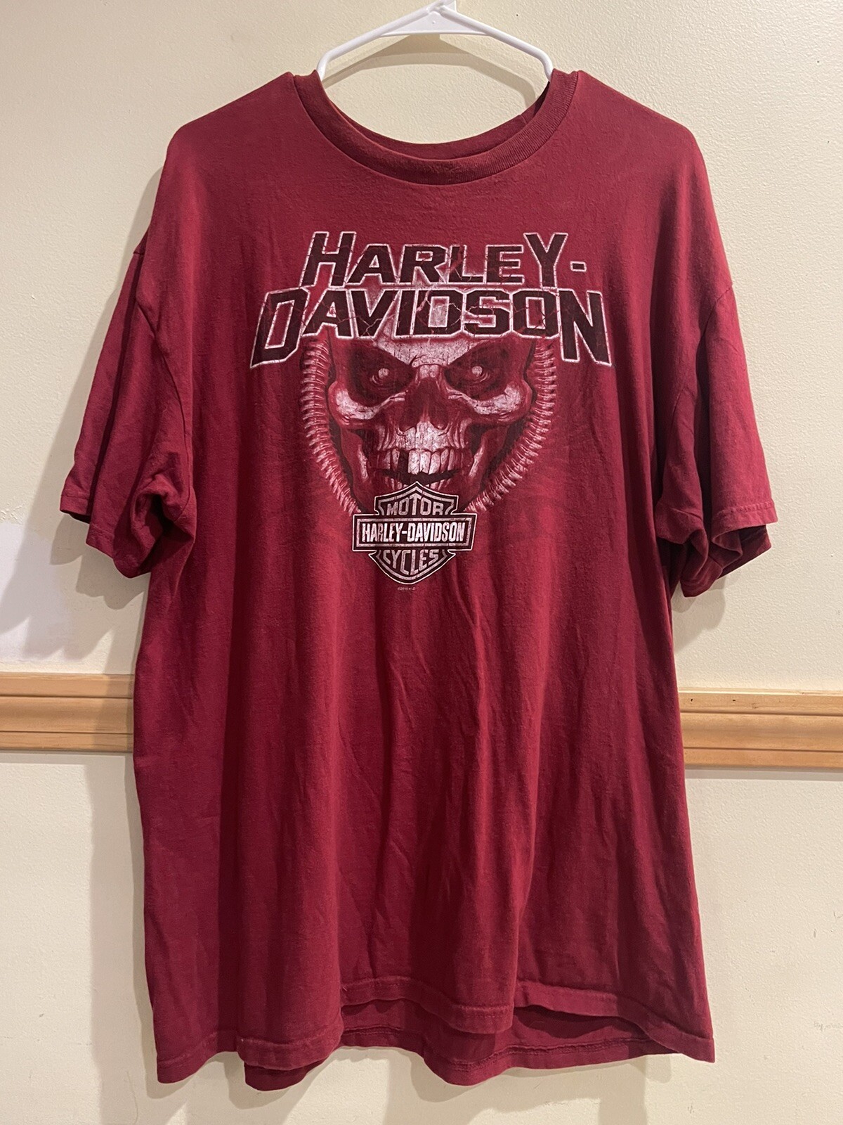 Harley-Davidson Skull Pattern Motorcycle Bike T-shirt Men's XXL Short Sleeve / eaa457818