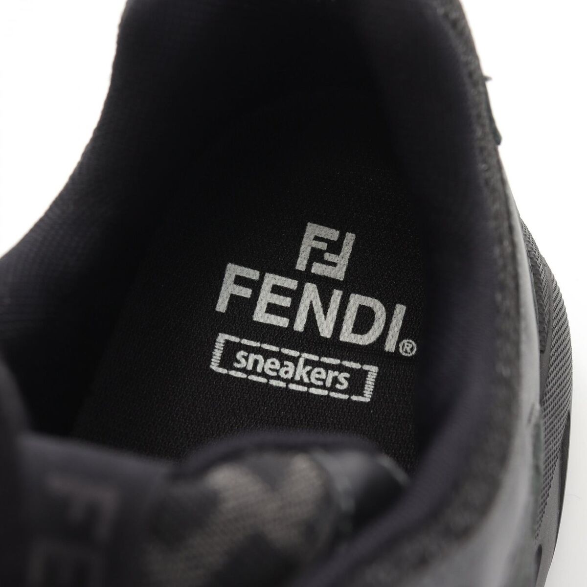 FENDI FASTER sneakers shoes 7E1555 Suede Fabric Black Used FENDI FASTER sneakers shoes 7E1555 Suede Fabric Black Used