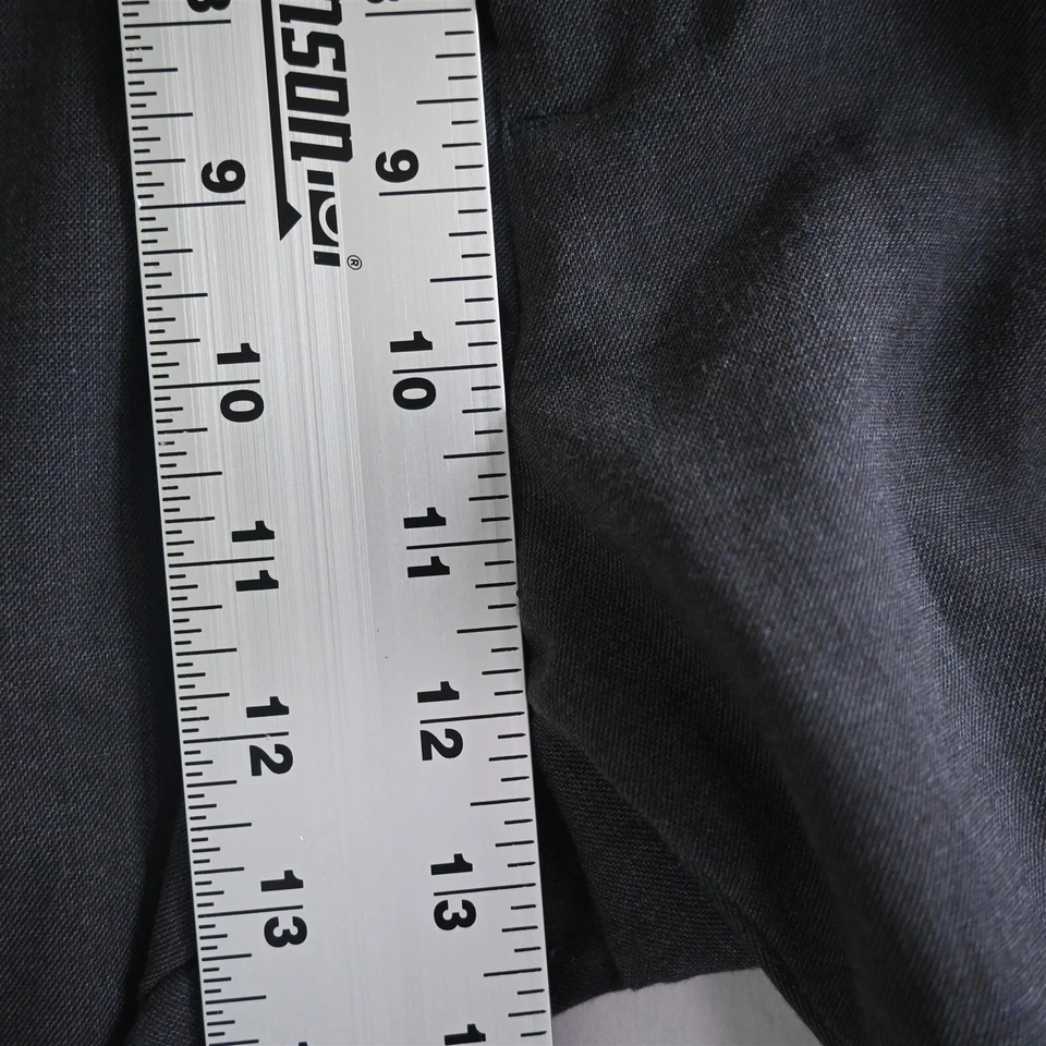 Pantalones de vestir rectos para hombre Saddlebred 38x30 gris cintura expansiva frente plano Foto 3 de 4