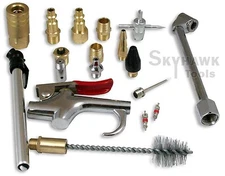  New 18-Pc Pneumatic Air Tool Accessories Kit Blow Gun Chuck   Coupler Brush etc