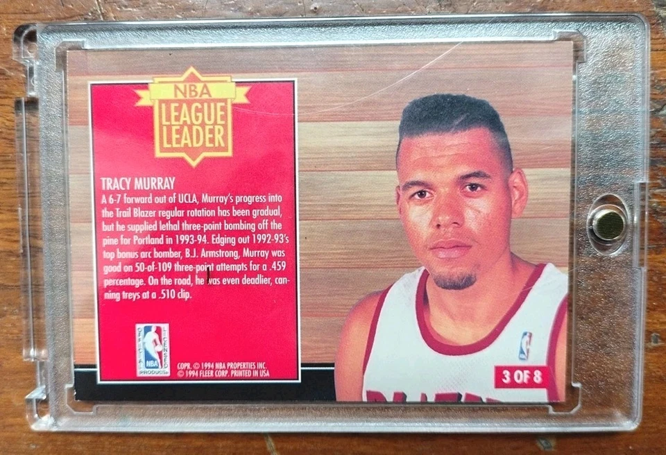 #3 OF 8 TRACY MURRAY🫡 100% MINT 10' (1994/95 FLEER NBA LEAGUE LEADERS Own 30yrs - Image 3 of 4