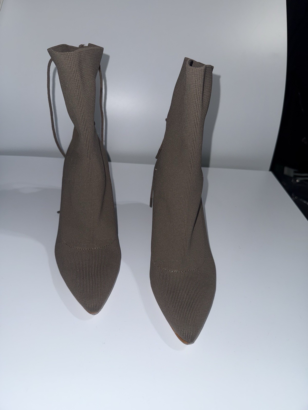 ZARA BASIC COLLECTION Brown Lace-Up Pointed Toe Stiletto Boots Women's EU