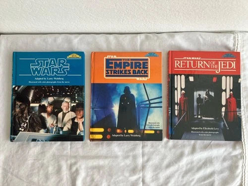 Lot Of (3) Vintage 1985 Star Wars, ESB, ROTJ Step-Up Movie Adventures Books Set