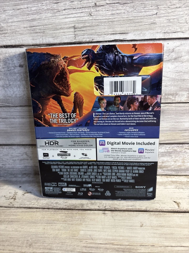 Venom: The Last Dance (4K Ultra HD + Blu-ray) W/Slipcover Ships Free No Digital - Image 3 of 4