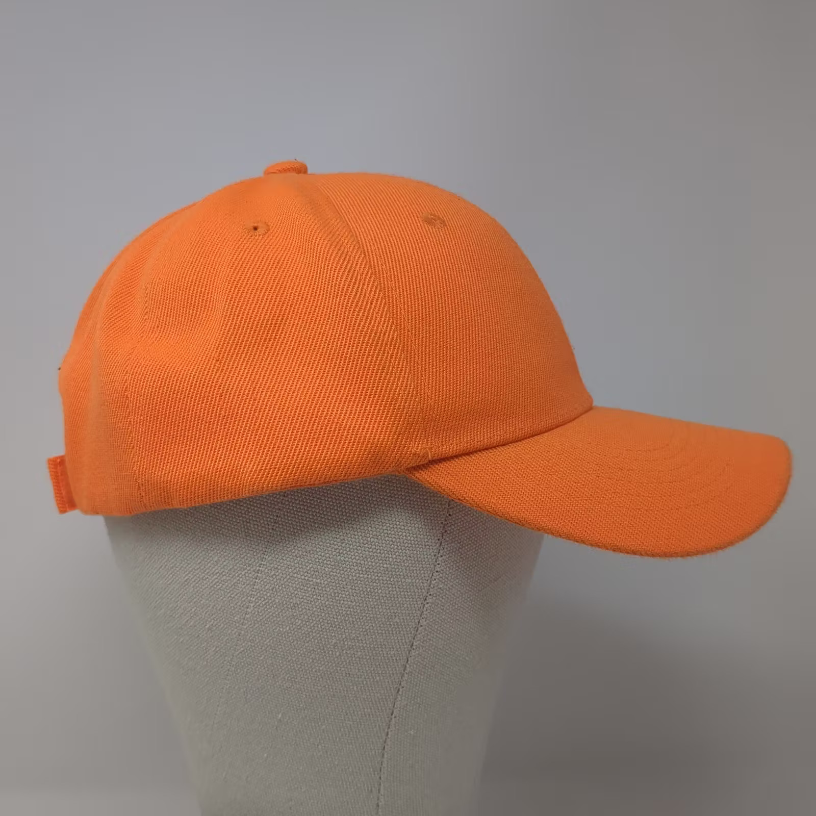 Orange Baseball Cap Hat Adjustable Strapback Plai… - image 5