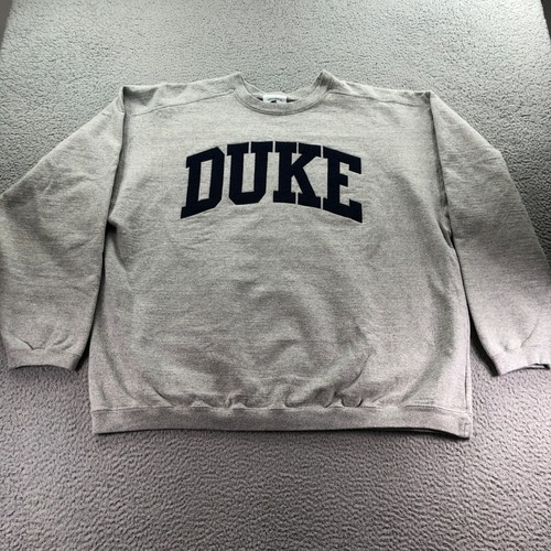 Vintage Duke University Sweatshirt Mens 2XL Gray Official Blue Devil Made In USA