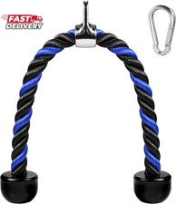 Deluxe Tricep Rope Pull down Cable, 27  36 Inch Rope Length, Easy to Grip  Non