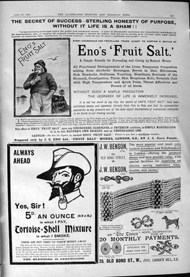 Antiker alter Druck 1901 Eno'S Obst Salz Schildkröte-Muschel Mischung Tabak Benson