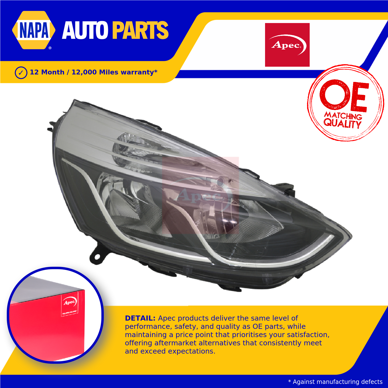 Headlight Headlamp fits RENAULT CLIO Mk4 1.5D Left 12 to 21 N/S Passenger Side