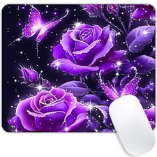 Deep Purple Rose Mouse pad Customized Mousepad Non-Slip Rubber Base Mouse Pad...