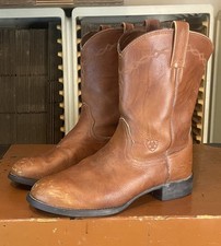 ARIAT Heritage Men s Size 9 EE Wide Marbled Brown Leather Roper Boots 35503