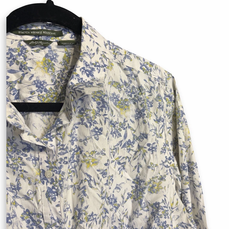 Camisa de campamento Eddie Bauer Mujer XXL Floral Algodón Occidental con botones Foto 2 de 4