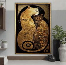 Canvas Wall art Mosaic Two Cats Wall Art Print Home Decor Gift To Cat Lover