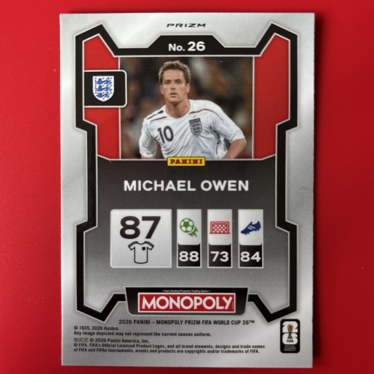 Michael Owen 2026 Panini Prizm Monopoly FIFA World Cup #53 Green