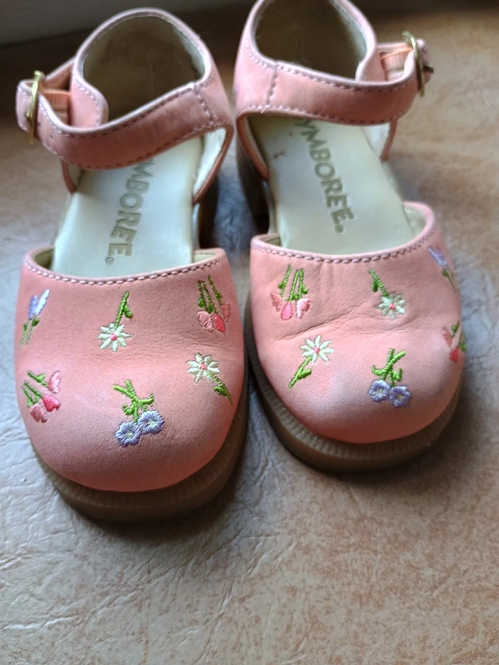 Gymboree Pink Floral Leather Mary Janes Toddler 7 - Image 4 of 4