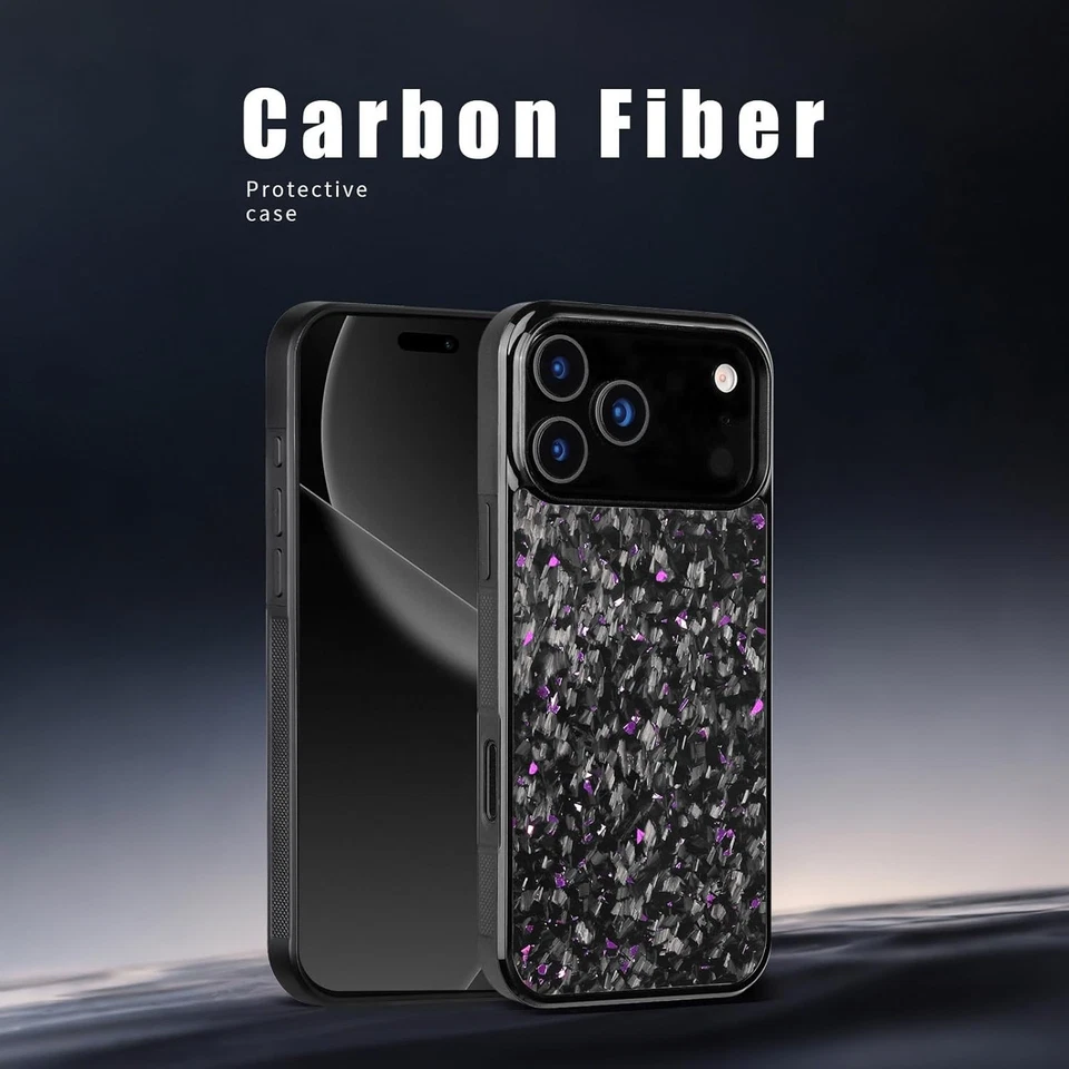 For iPhone 17 Pro Max Ultra-Slim Forged Carbon Fiber Magnetic Case Cover - Image 2 of 4