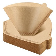 100Pcs Coffee Filters 4, Unbleached Natural 8-12 Cup,