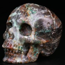 2.0" Chrysocolla Quartz Carved Crystal Skull, Realistic, Crystal Healing