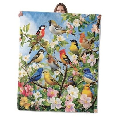 Colorful Bird Blanket, Lightweight Comfy Cute Birds with 60×50 in Bird65