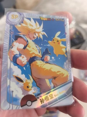 Dragonball X Pokemon Sp Custom Karte In Top Zustand Ssj Goku & Pikachu CCG Card - Bild 1 von 2