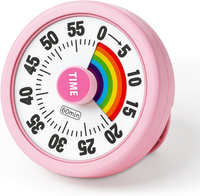 Visueller Timer FüR Kinder, 60 Minuten Countdown, Regenbogen Timer Mit Leisem Be