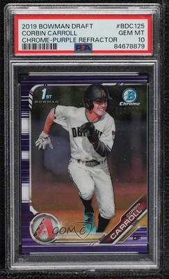 2019 Bowman Draft Chrome Purple Refractor /250 Corbin Carroll PSA 10 GEM MT 1q7