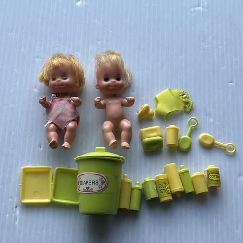 Mattel Sunshine Family Sweets Baby Dolls With Clothing Accessories 1973