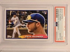 2019 TOPPS TBT SET # 38 BIG HEADS PETE ALONSO CARD #224 PSA 10 SSP PR667 RC