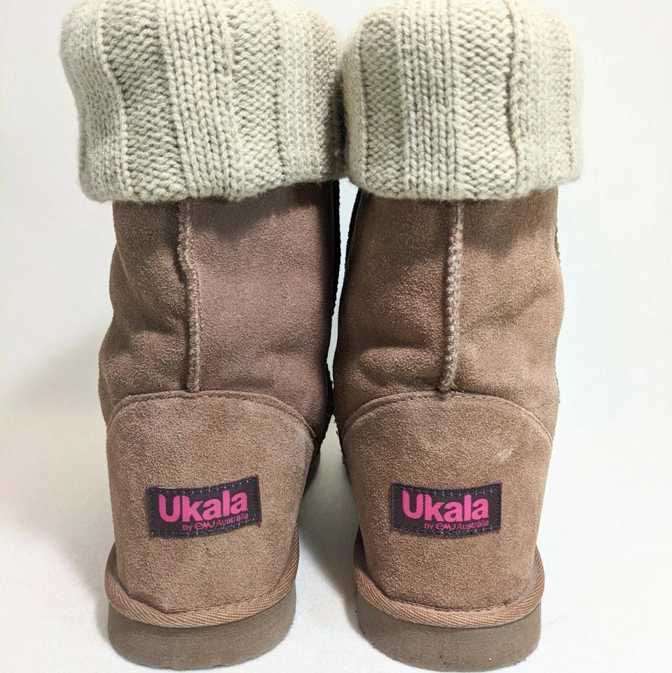 Botas de Gamuza 10 Tostadas Lana Merino Forradas Cable Tejido Pullon Boho Snow Bunny Australia Foto 4 de 4