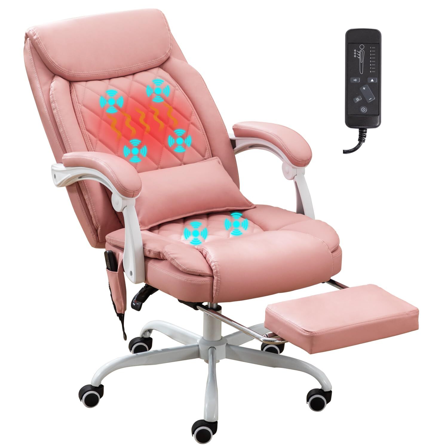 Executive Massage Office Chair with Heated,45°Reclining Ergonomic Office Chai...