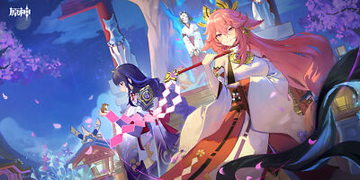 Anime Girls Yae Miko Genshin Impact Raiden Shogun  Gaming Mat Desk 4599