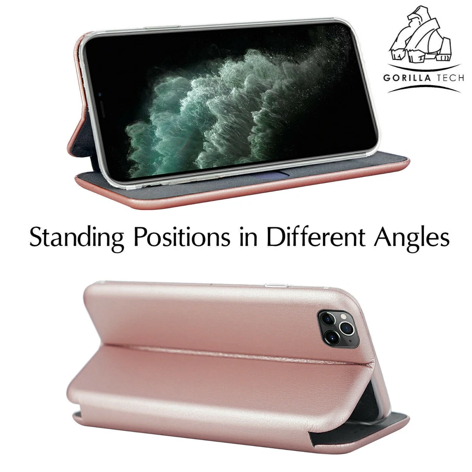 Funda de cuero billetera abatible premium de ajuste perfecto con ranura magnética para tarjetas Foto 2 de 4