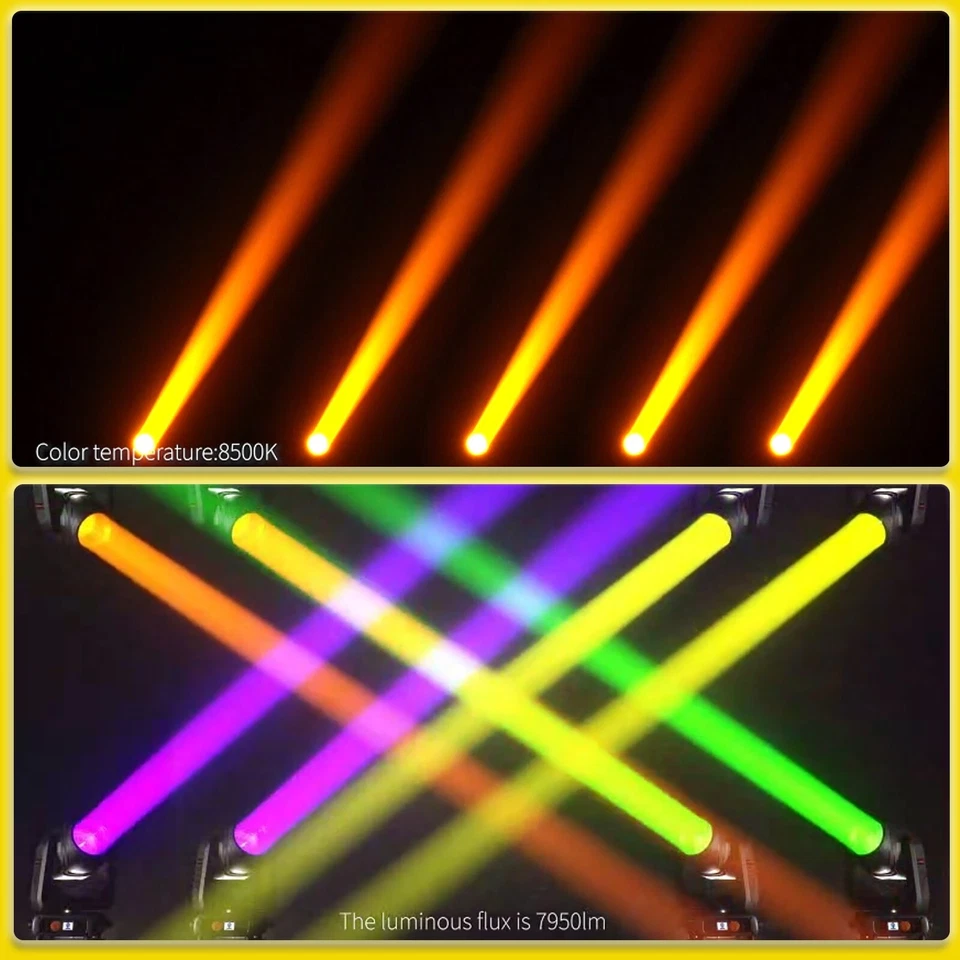 Beam LED 300W Moving Head Lighting with Ring 48+12 Prism Frost Effect Rainbow - Image 4 of 4