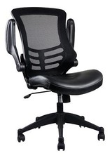 Techni Mobili Stylish Mid-Back Mesh Office Chair with Adjustable Arms Black