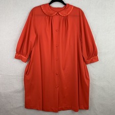 Vintage Gossard Artemis Womens M Robe House Coat Orange Nylon Flaw Missing Belt