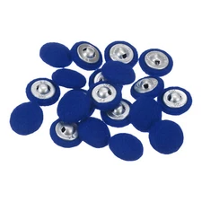 20pcs Fabric Cloth Covered Button 15mm Round Holes Sewing Buttons, Deep Blue