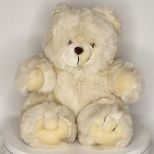 Vtg 1968 America Wego 10" Pot Belly Bear Cream White Plush Made in Sri Lanka