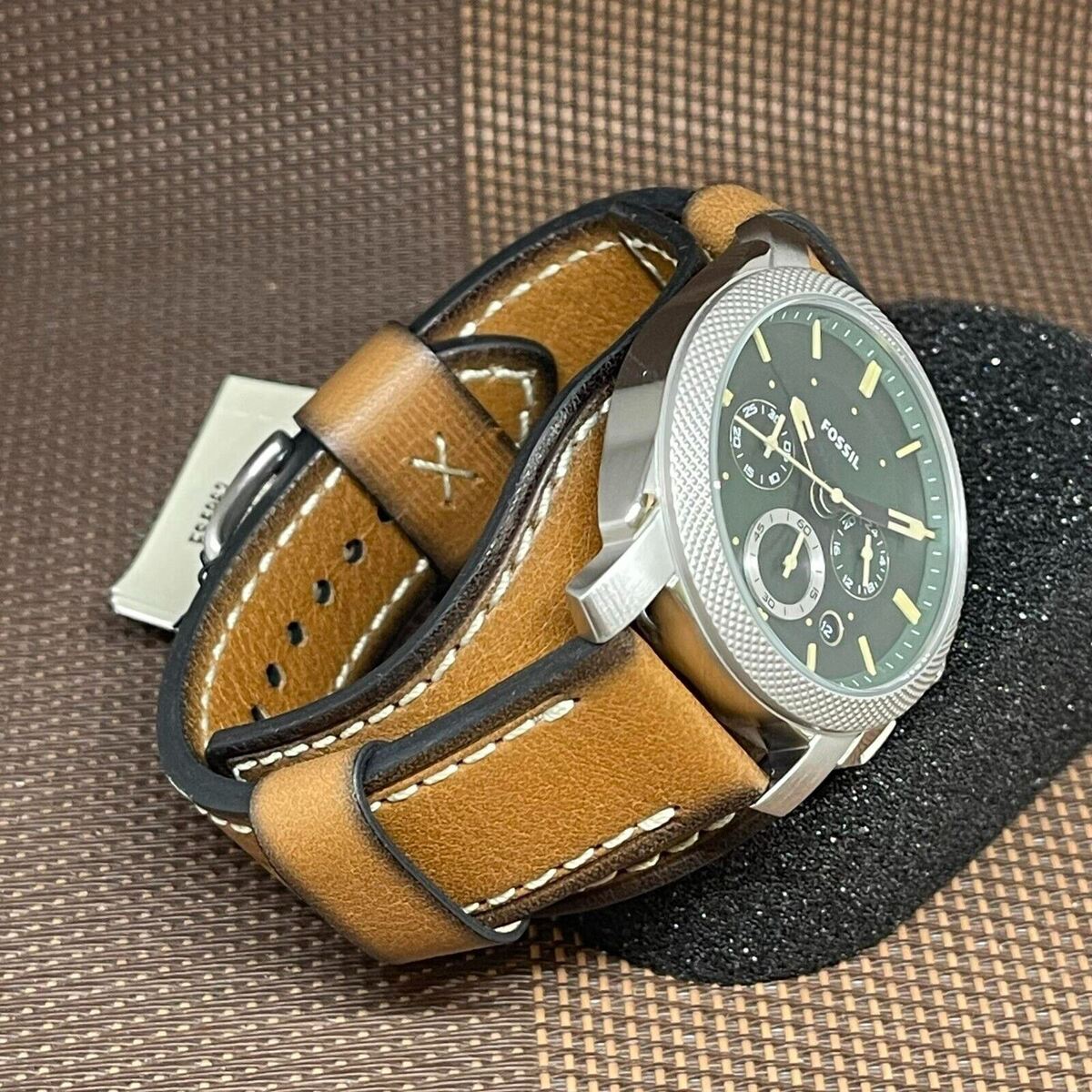 Discounter Fossil FS5962 Tan Green Analog Leather | Chronograph Men Eco eBay Date Machine Watch