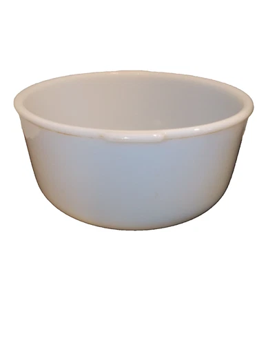 Vintage Glassbake SUNBEAM Stand Mixer Bowl White Milk Glass #19CJ  9 1/2"