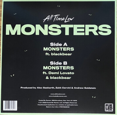 All Time Low - Monsters Vinyl, 12", 45 RPM, Single, Limited Edition, Glow  In The | eBay